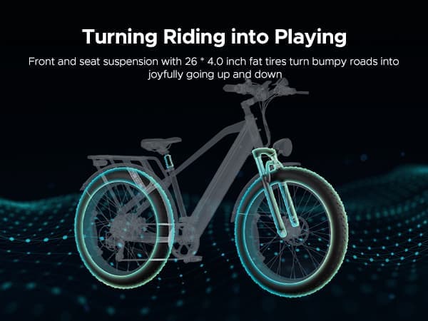 ENGWE E26 ST 25km/h Hastighet 140km Räckvidd, 250 Watt Motor 16AH Batteri, 26*4.0 Inch Bucket Däck Elcykel för vuxna