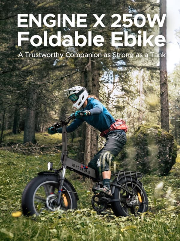 ENGWE Engine X 250 Watt Motor, 13AH Batteri, 25km/h Hastighet, 120km Räckvidd, 20*4.0 Inch Fat Däck Vuxen Hopfällbar Elektrisk Cykel