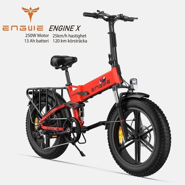 ENGWE Engine X 13AH Batteri, 25km/h Hastighet, 120km Räckvidd, 250 Watt Motor, 20*4.0 Inch Fat Däck Vuxen Hopfällbar Elektrisk Cykel