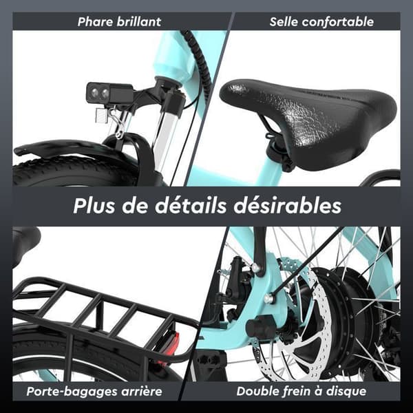 Elcykel 27,5" RCB G5 – E-Bike 250W, 7 växlar, avtagbart batteri 36V 10.4Ah, NFC-kontroll &amp; APP - Blå