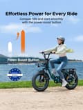 Miniatyrbild 9 av 11: ENGWE L20 Boost 250W motor, 20AH batteri, 25km/h hastighet, 126km räckvidd, 20*4.0 tum fett däck vuxen elektrisk cykel