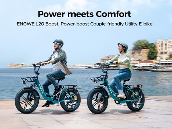 ENGWE L20 Boost 20AH batteri, 250W motor, 25km/h hastighet, 126km räckvidd, 20*4.0 tum fett däck vuxen elektrisk cykel