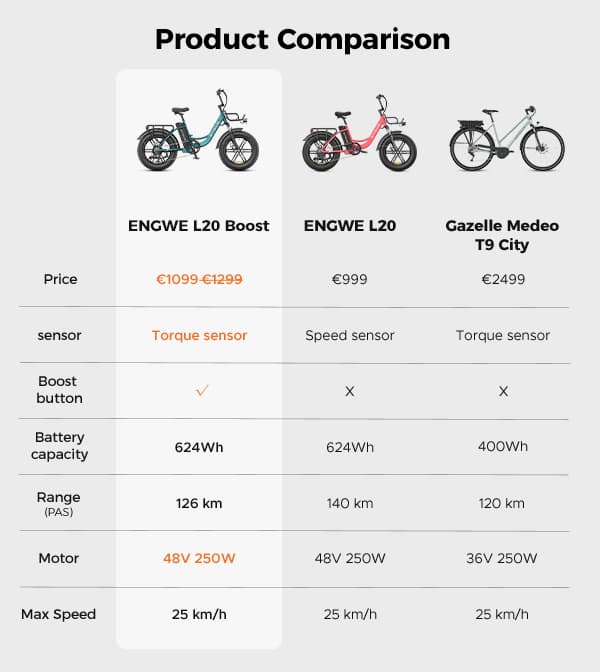 ENGWE L20 Boost 20AH batteri, 250W motor, 25km/h hastighet, 126km räckvidd, 20*4.0 tum fett däck vuxen elektrisk cykel