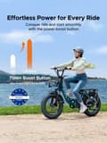Miniatyrbild 6 av 11: ENGWE L20 Boost 20AH batteri, 25km/h hastighet, 250W motor, 126km räckvidd, 20*4.0 tum fett däck vuxen elektrisk cykel
