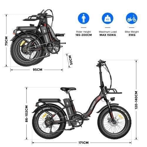 FAFREES F20 Max - Elcykel - 20" hjul - Motor 500W - Batteri 48V 18AH - Skivbromsar - Svart