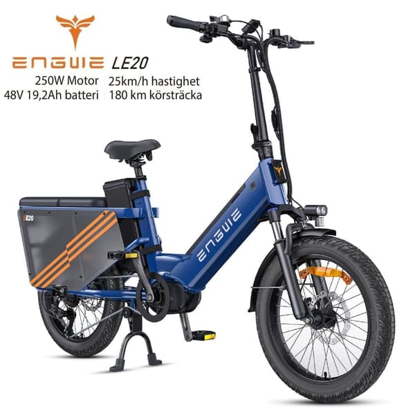 ENGWE LE20 19.2AH batteri, 25km/h hastighet,250W motor,  180km räckvidd, 20*3.0 tum däck elcykel för vuxna