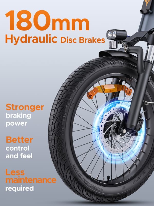 ENGWE LE20 19.2AH batteri, 25km/h hastighet,250W motor, 180km räckvidd, 20*3.0 tum däck elcykel för vuxna