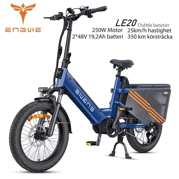 ENGWE LE20 250W motor, 2*19.2AH batteri, 25km/h hastighet, 350km räckvidd, 20*3.0 tum däck elcykel för vuxna