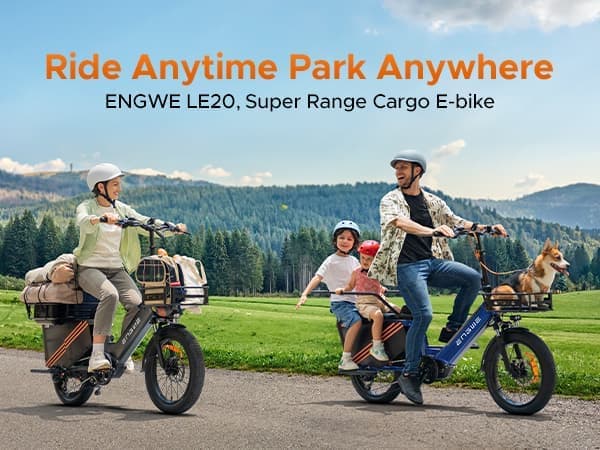 ENGWE LE20 2*19.2AH batteri, 250W motor, 25km/h hastighet, 350km räckvidd, 20*3.0 tum däck elcykel för vuxna