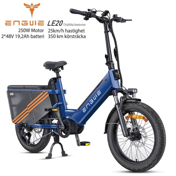 ENGWE LE20 2*19.2AH batteri, 25km/h hastighet, 250W motor, 350km räckvidd, 20*3.0 tum däck elcykel för vuxna