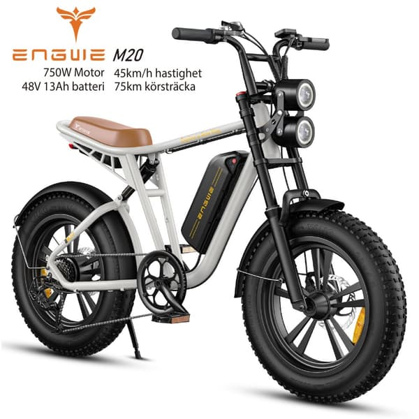 ENGWE M20 13AH batteri, 45km/h hastighet, 750W motor, 75km räckvidd, 20*4.0 tum fettdäck elcykel för vuxna