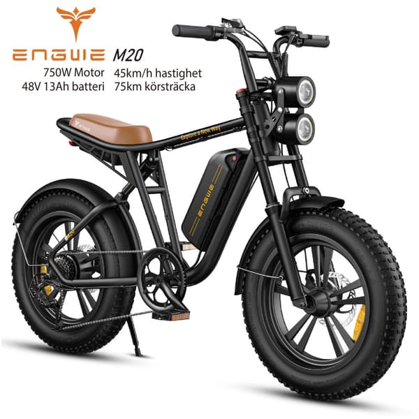 ENGWE M20 13AH batteri, 45km/h hastighet, 750W motor, 75km räckvidd, 20*4.0 tum fettdäck elcykel för vuxna