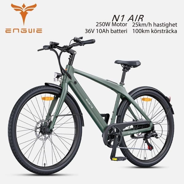 ENGWE N1 AIR 250W motor, 13AH batteri, 25km/h hastighet, 75km räckvidd, kolfiberram, 700*38C däck elcykel för vuxna