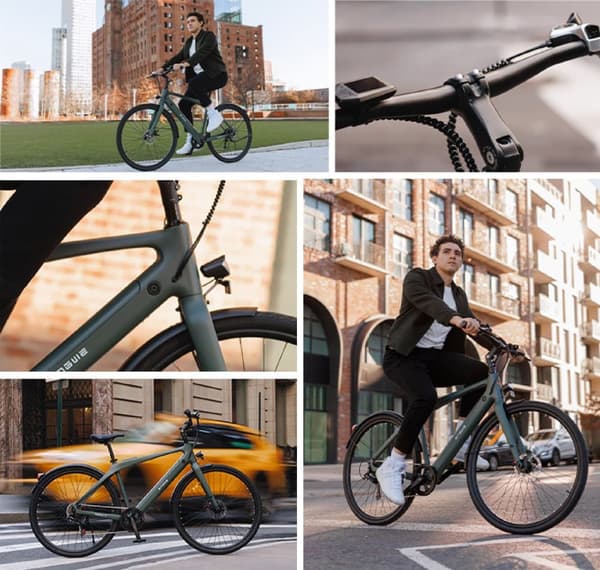 ENGWE N1 AIR 13AH batteri, 250W motor, 25km/h hastighet, 75km räckvidd, kolfiberram, 700*38C däck elcykel för vuxna