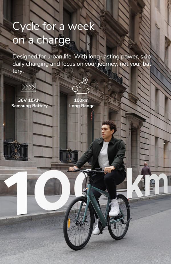 ENGWE N1 AIR 13AH batteri, 250W motor, 25km/h hastighet, 75km räckvidd, kolfiberram, 700*38C däck elcykel för vuxna