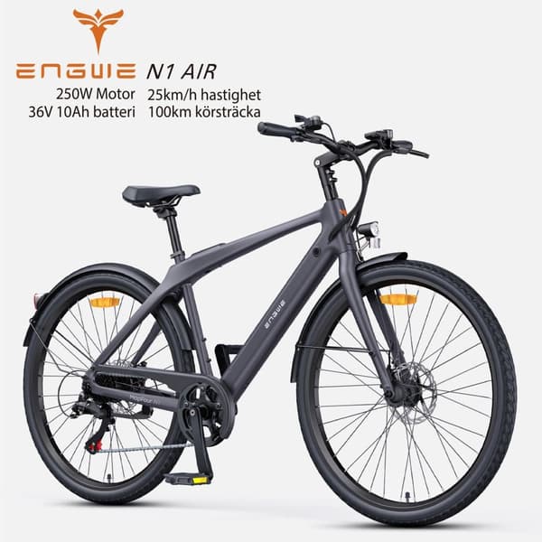 ENGWE N1 AIR 25km/h hastighet, 75km räckvidd, 13AH batteri, 250W motor, kolfiberram, 700*38C däck elcykel för vuxna