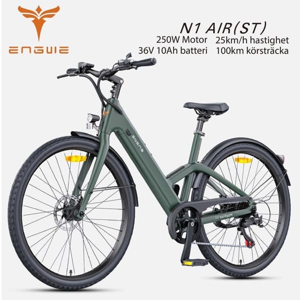 ENGWE N1 AIR ST 250W Motor, 13AH Batteri, 25km/h Hastighet, 75km Räckvidd, Kolfiberram, 700*38C Däck Elcykel för vuxna