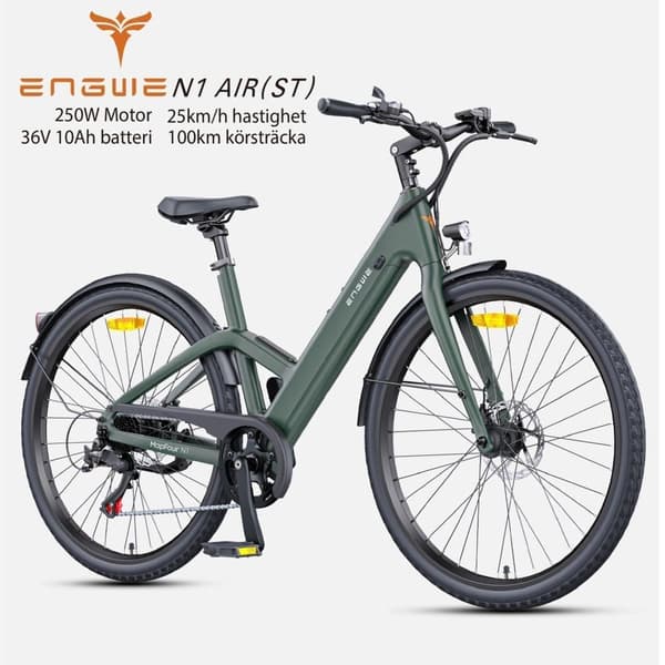 ENGWE N1 AIR ST 25km/h Hastighet, 75km Räckvidd, Kolfiberram, 13AH Batteri, 250W Motor, 700*38C Däck Elcykel för vuxna