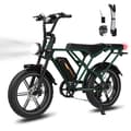 Miniatyrbild 1 av 6: RCB Fatbike Elcykel – Batteri 48V 20.8Ah, 90KM Räckvidd, Däck 20x4.0, LCD-skärm, APP &amp; NFC – Grön