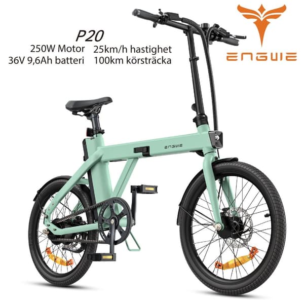 ENGWE P20 9,6AH batteri, 250W motor, 25km/h hastighet, 100km räckvidd, 20" däck, hydraulisk skivbroms, hopfällbar elektrisk