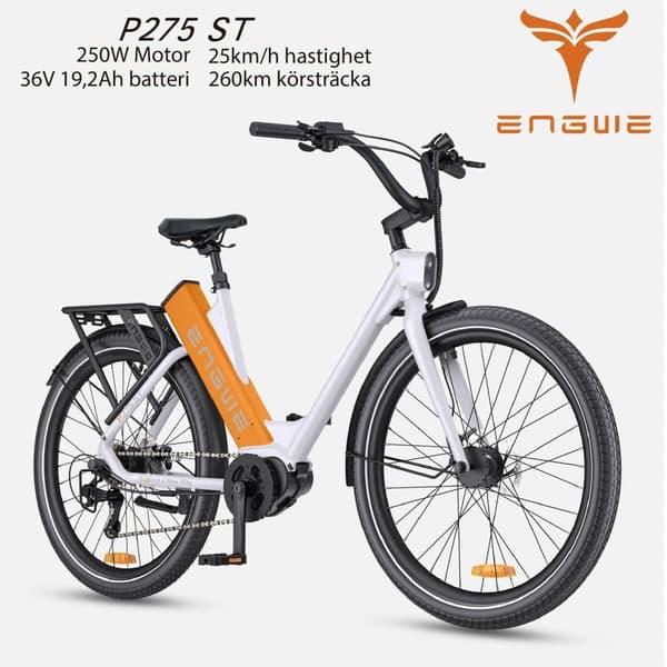 ENGWE P275 ST 19,2AH batteri, 250W motor, 25km/h hastighet, 260km räckvidd, 27,5” däck, hydraulisk skivbroms, elcykel för vuxna