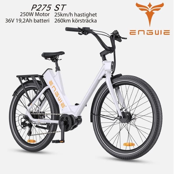 ENGWE P275 ST 19,2AH batteri, 250W motor, 25km/h hastighet, 260km räckvidd, 27,5” däck, hydraulisk skivbroms, elcykel för vuxna