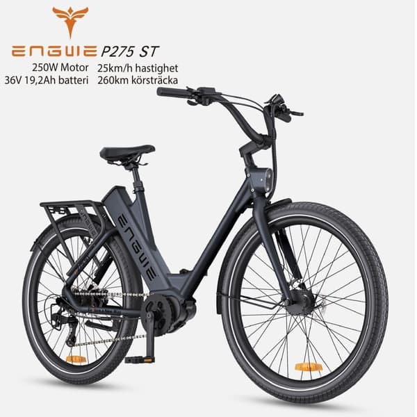 ENGWE P275 ST 25km/h hastighet, 260km räckvidd, 19,2AH batteri, 250W motor, 27,5” däck, hydraulisk skivbroms, elcykel för vuxna