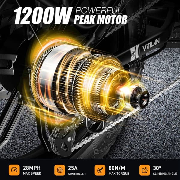 Elektrisk foldecykel VITILAN i7 Pro 3.0 - Motor 48V 750W - 20Ah Batteri - 8 gear