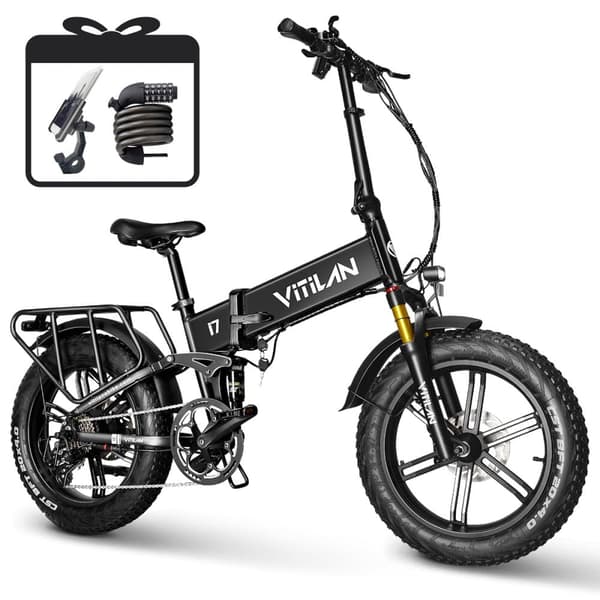Elektrisk foldecykel VITILAN i7 Pro 3.0 - Motor 48V 750W - 20Ah Batteri - 8 gear