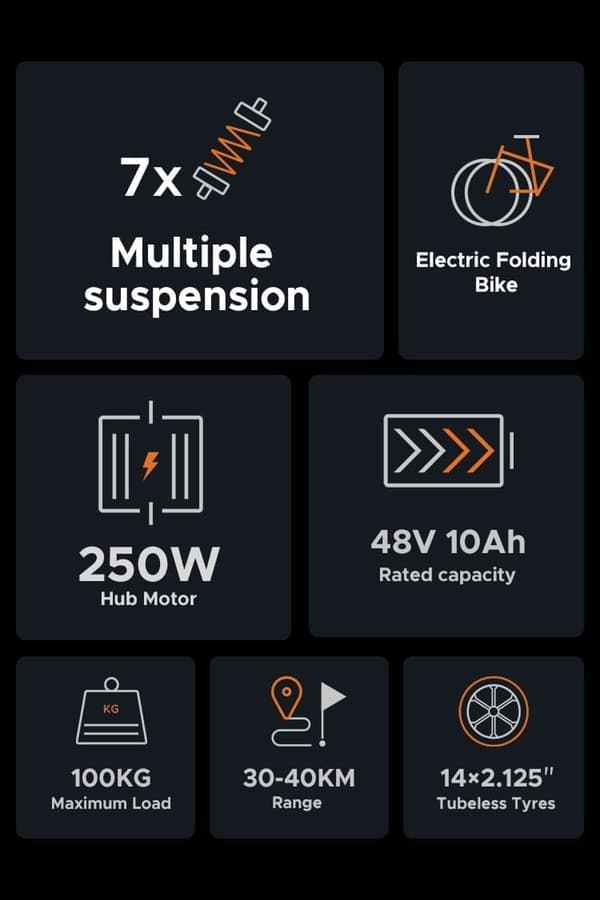 ENGWE T14 250W motor, 10AH batteri, 25km/h hastighet, 42km räckvidd, 14” däck, skivbroms, elcykel för vuxna