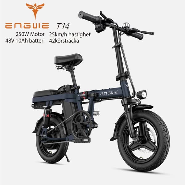ENGWE T14 25km/h hastighet, 42km räckvidd, 10AH batteri, 250W motor, 14” däck, skivbroms, elcykel för vuxna