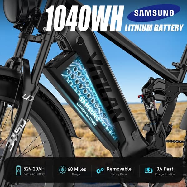 Elcykel VITILAN T7 PRO - 52V 20Ah 1040Wh Batteri - 8 Gear