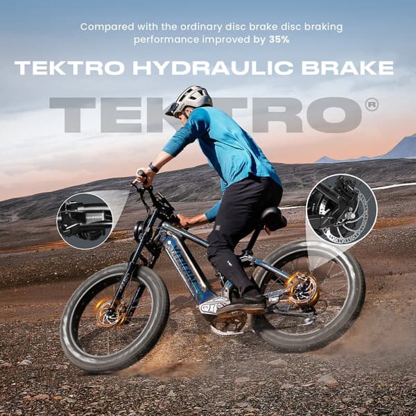 Elcykel VITILAN T7 PRO - 52V 20Ah 1040Wh Batteri - 8 Växlar