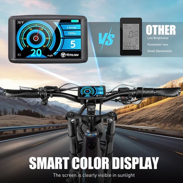 Elcykel VITILAN T7 PRO - 52V 20Ah 1040Wh Batteri - 8 Gear