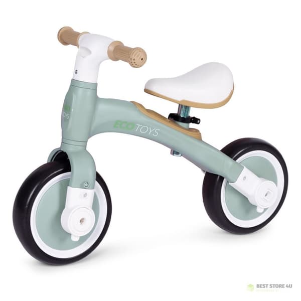 Balancecykel med pedaler - træningshjul på siden 3i1 grøn ECOTOYS