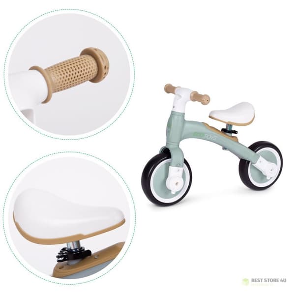 Balancecykel med pedaler - træningshjul på siden 3i1 grøn ECOTOYS