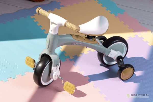 Balancecykel med pedaler - træningshjul på siden 3i1 grøn ECOTOYS