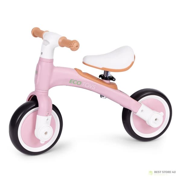 Balancecykel med pedaler - træningshjul på siden 3i1 pink ECOTOYS