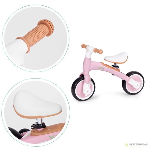 Balancecykel med pedaler - træningshjul på siden 3i1 pink ECOTOYS