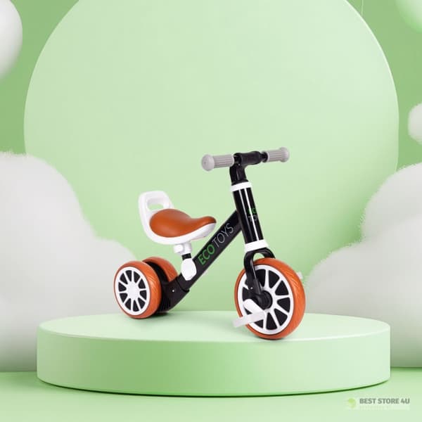 Tasapainopyörä polkimilla 2in1 musta ECOTOYS
