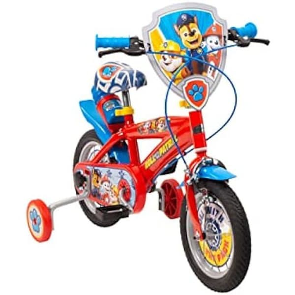 Paw Patrol unisex ungdomscykel - Toimsa - 12 tum - Vit - Bromsar fram och bak - Uppblåsbara hjul
