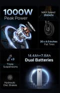 Miniatyrbild 5 av 11: ENGWE X20 14,4AH+7,8AH batteri, 1000W motor, 25 km/h hastighet, 150 km räckvidd, 20 tums däck, hydraulisk skivbroms, elcykel för vuxna