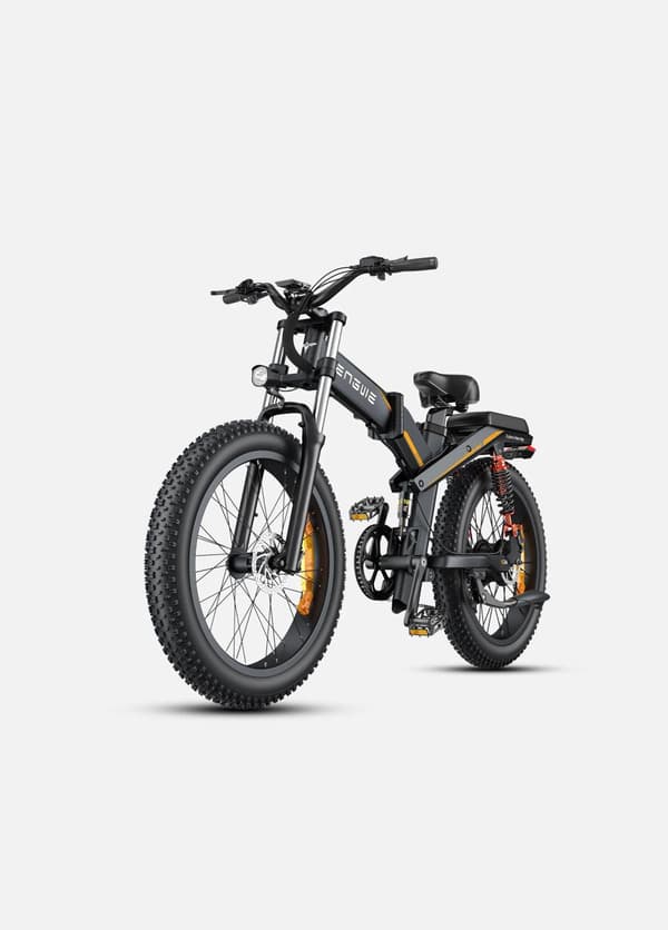 ENGWE X24 1000W motor, 19.2AH+10AH batteri, 25km/h hastighet, 150km räckvidd, 24-tums däck, hydraulisk skivbroms Elcykel för vuxna Svart