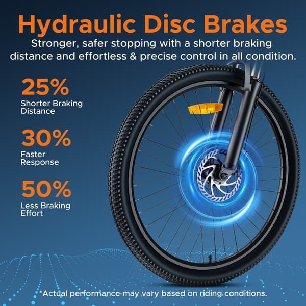 ENGWE MileTrail 1 250W motor, 13AH batteri, 25km/h hastighet, 120km räckvidd, 26” däck, hydraulisk skivbroms, elcykel för vuxna
