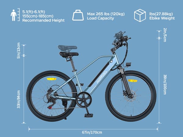 ENGWE MileTrail 1 250W motor, 13AH batteri, 25km/h hastighet, 120km räckvidd, 26” däck, hydraulisk skivbroms, elcykel för vuxna