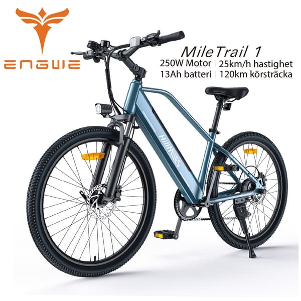 ENGWE MileTrail 1 250W motor, 13AH batteri, 25km/h hastighet, 120km räckvidd, 26” däck, hydraulisk skivbroms, elcykel för vuxna