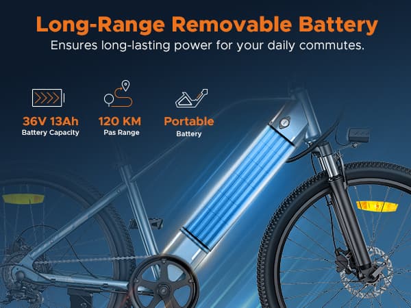 ENGWE MileTrail 1 25km/h hastighet, 120km räckvidd, 13AH batteri, 250W motor, 26” däck, hydraulisk skivbroms, elcykel för vuxna