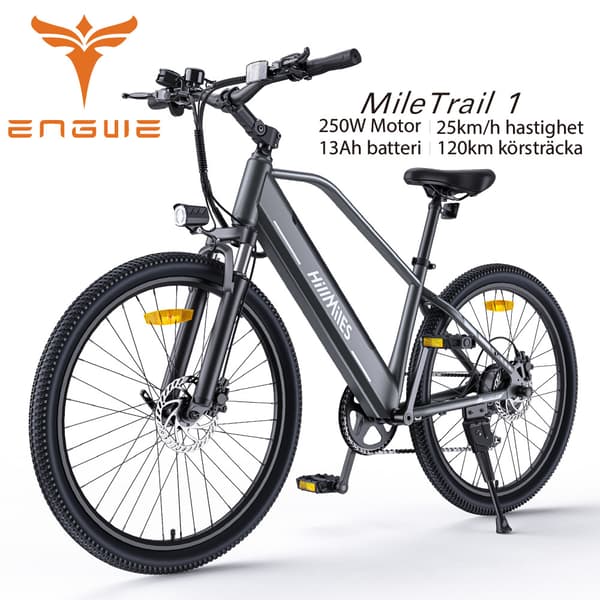 ENGWE MileTrail 1 25km/h hastighet, 120km räckvidd, 13AH batteri, 250W motor, 26” däck, hydraulisk skivbroms, elcykel för vuxna