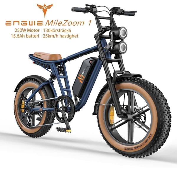 ENGWE MileZoom1 130/260km räckvidd, 15,6/31,2AH batteri, 250W motor, 25km/h hastighet,20*4,0 tum däck, hydraulisk skivbroms elcykel för vuxna
