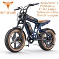 Miniatyrbild 1 av 11: ENGWE MileZoom1  15,6/31,2AH batteri, 130/260km räckvidd, 250W motor, 25km/h hastighet,20*4,0 tum däck, hydraulisk skivbroms elcykel för vuxna